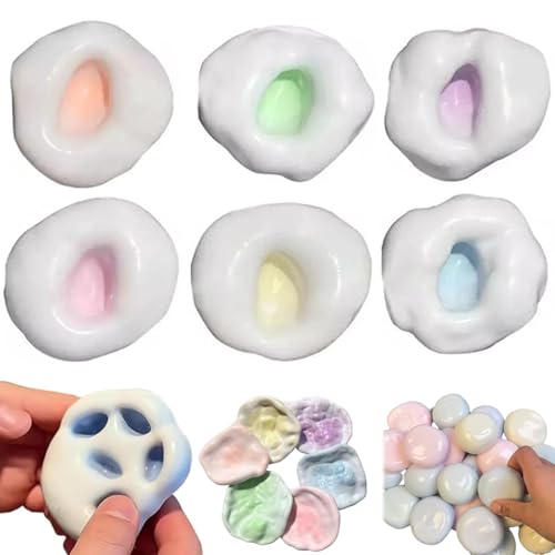 Stress Relief Sand Glutinous Balls, Squeeze Ball Rebound Toy, Squishy Sand Glutinous Crunchy Balls (6 PCS) von Gyagalre