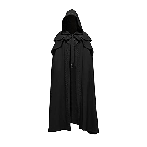 Gyaimxfu 2024 Unisex Halloween Kapuzen Mantel Umhang Sensenmann Vampir Langer Umhang Robe Weihnachten Masquerade Karneval Hexe Cosplay Zubehör Fancy Dress Kostüme für Erwachsene Kinder von Gyaimxfu