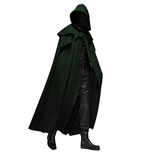 Gyaimxfu 2024 Unisex Halloween Kapuzen Mantel Umhang Sensenmann Vampir Langer Umhang Robe Weihnachten Masquerade Karneval Hexe Cosplay Zubehör Fancy Dress Kostüme für Erwachsene Kinder von Gyaimxfu