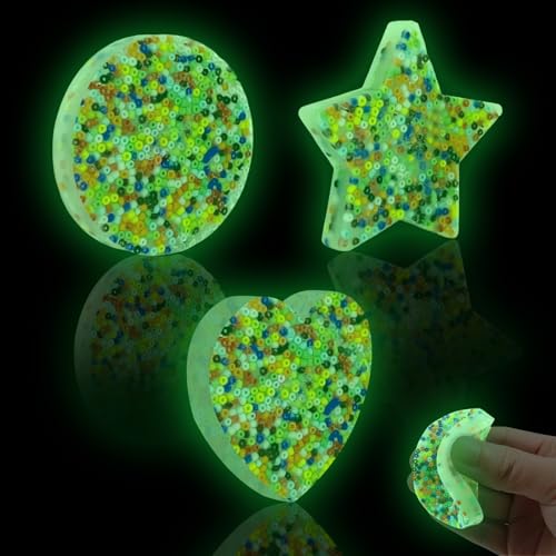 Gytera 3 Stück Picky Pad for Adults Kids, Glow at Night Round/Heart/Star Skin Picking Fidget Toys, Squeeze Stress Toys Silicone Fidget Pad for ADHD, Autism, Stress & Anxiety Relief Toys for Kids von Gytera