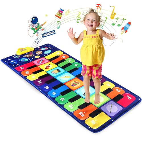 Musikmatte Kinder Klaviermatte Baby musikmatte Klavier Playmat Piano Spielteppich Lernspielzeug Ab 1-12 Jahre Lernspielzeug mit 8 Instrumenten von Gziztx