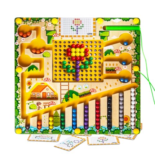 Montessori Spielzeug ab 2 3 4 Jahre Kinderspielzeug Labyrinth Magnetspiel 2 3 4 5 Jahre Holzspielzeug Lernspiele Busy Board Sortierspiel Motorikspielzeug Geschenke für 2 3 4 5 Jahre Mädchen Jungen von Gzolxkwin