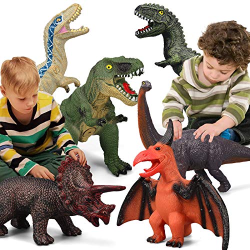 6-teiliges Dinosaurier-Spielzeug für Kinder und Kleinkinder, T-Rex Triceratops, Dinosaurier-Spielzeug-Set für Dinosaurier-Liebhaber - perfekte Dinosaurier-Partygeschenke, Geburtstagsgeschenke von Gzsbaby