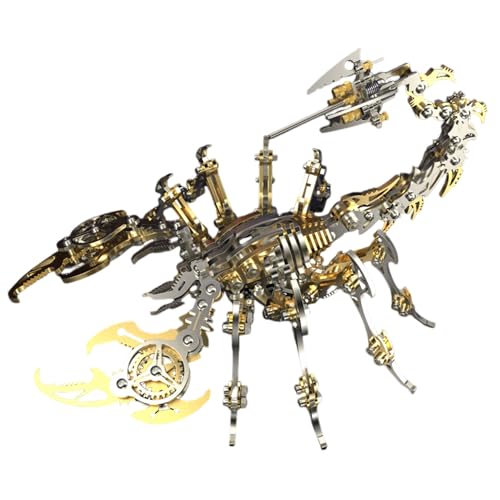 H&J&J 3D-DIY-Metallmodell, 3D-Skorpion-Metallpuzzle, DIY-Spielzeug für Heimdekoration, Kunsthandwerk, Geschenke, Schreibtisch-Ornamente, Spielzeug,Gold von H&J&J