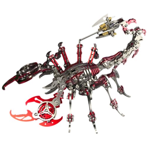 H&J&J 3D-DIY-Metallmodell, 3D-Skorpion-Metallpuzzle, DIY-Spielzeug für Heimdekoration, Kunsthandwerk, Geschenke, Schreibtisch-Ornamente, Spielzeug,Rot von H&J&J