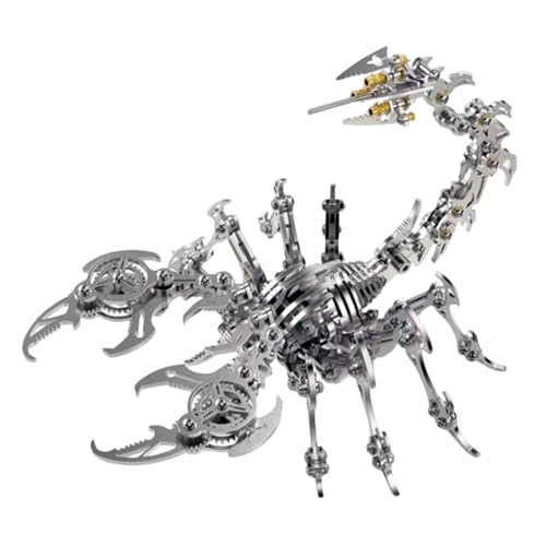 H&J&J 3D-DIY-Metallmodell, 3D-Skorpion-Metallpuzzle, DIY-Spielzeug für Heimdekoration, Kunsthandwerk, Geschenke, Schreibtisch-Ornamente, Spielzeug,Silber von H&J&J