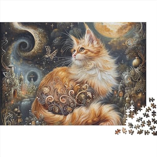 Puzzle 1000 Teile Puzzle Erwachsene Lernspiel Puzzel Große Puzzles Cat 1000 Stück Puzzle Herausforderungsspielzeug 1000 Puzzleteile Herausforderndes Puzzle 1000pcs (75x50cm) von HAAPYILUO