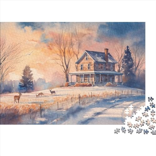 Puzzle 300 Teile Puzzle Erwachsene Lernspiel Puzzleteilige Motive 300 Stück Puzzle Spielzeug Geschenk 300-teilige Hölzern Kreatives Puzzl 300pcs (40x28cm) von HAAPYILUO