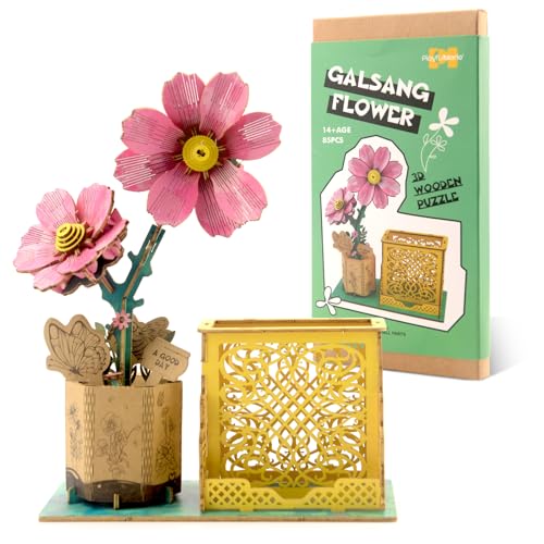 3D Puzzle Blumen Blumenstrauß hölzerne Blüte Handwerk Modell Kits für Erwachsene Ewige Blumen Romantisches Geschenk für ihren Geburtstag/Valentinstag/Muttertag von HAASIKI