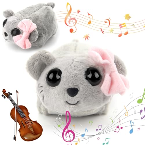 HAASIKI Sad Hamster, Sad Hamstere Meme Plüschtier mit Eingebautem Geigensound, Hamster Kuscheltier Plushies, Süße Hamster Spielzeug Plushies Weiches Plüsch Geschenk für Familie, Freunde von HAASIKI