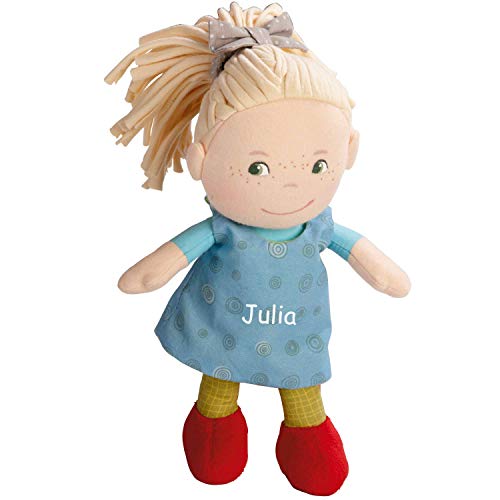 HABA Stoffpuppe Mirle mit Namen Bestickt, weiche Erste Baby Puppe, 0-5 Jahre Kuschelpuppe Taufgeschenk 5738 von HABA bestickt by LALALO