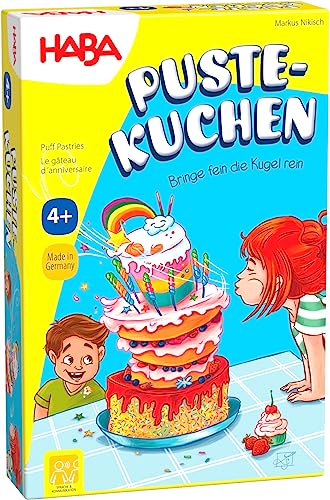 HABA Pustekuchen - Geschicklichkeitsspiel ab 4 Jahren - Fördert Lippen- & Mundmotorik - Zielen und Pusten - Artikelnummer 1307030001 von HABA