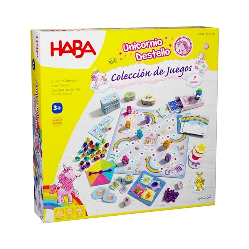 HABA 2010881005 - Meine große Spielesammlung Einhorn Blitz, Auswahl an Brettspielen, über 3 Jahre von HABA