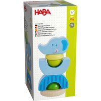 HABA 2011131001 - Steckspiel Elefant, Stapelspiel, Motorikspielzeug, Holz von HABA