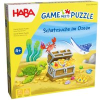 HABA 2011723001 - Game Meets Puzzle, Schatzsuche im Ozean?, Würfelspiel & Puzzle, Kinderspiel von HABA