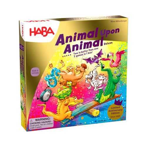 HABA 2012205002 - Animal on Animal Deluxe - INT, Limitierte Sonderversion des klassischen Geschicklichkeits- und Stapelspiels, über 4 Jahre von HABA