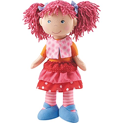 Haba 302842 - Puppe Lilli-Lou, süße Weich- und Stoffpuppe ab 18 Monaten, mit Kleidung und Haaren, 30 cm von HABA