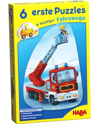 HABA 303311 6 erste Puzzles – Fahrzeuge, Spiel von HABA