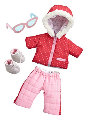 HABA 304110 - Kleiderset Winterspaß, Set aus Anorak, Schneehose, Sonnenbrille und Stiefeln, Puppenzubehör für alle 30 cm großen HABA-Puppen, ab 18 Monaten von HABA