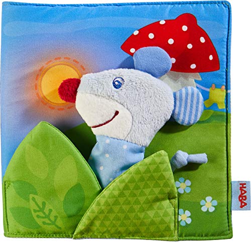 HABA 304211 - Stoffbuch Gute Nacht, viel Erzählspaß für Babys ab 6 Monaten, inklusive Maus als Fingerfigur, prima Geschenk zur Geburt und Taufe von HABA