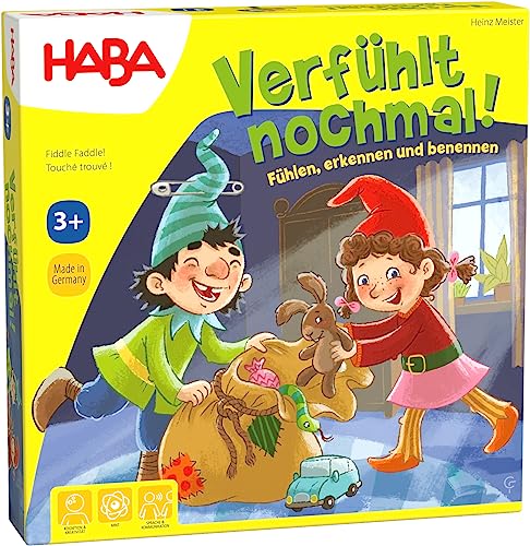 HABA 304508 - Verfühlt nochmal, Fühlspiel für Kinder ab 3 Jahren, Lernspiel mit Holzteilen schult spielerisch die Feinmotorik, Neuauflage des Lernspiel Klassikers von HABA