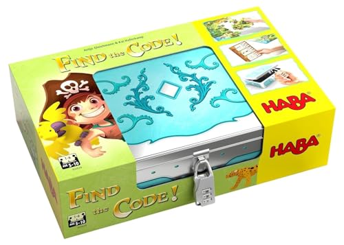 HABA 304839 - Find The Code! Pirateninsel, Rätselspiel mit Schatzkarten-Puzzle und Schatzkiste zum Wiederbefüllen, Spiel ab 5 Jahren von HABA