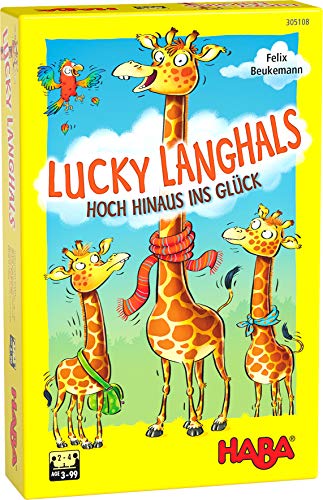 HABA 305108 - Lucky Langhals, Legespiel mit einfachen Regeln für schnellen Spielspaß, Spiel ab 3 Jahren von HABA