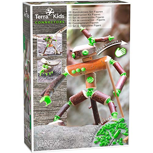 HABA 305343 - Terra Kids Connectors - Konstruktions-Set Figuren, Kinder-Bastelset für kreative Wesen, Verbinder aus Kunststoff für Holz und Kork, mit Handbohrer und Anleitung von HABA