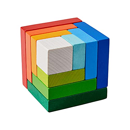 HABA 305460 3D Arranging Game Rainbow Cube, for Ages 3 and Up (Made in Germany) von HABA