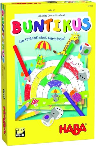 HABA 305538 - Buntikus, Mitbringspiel ab 4 Jahre für 2 – 4 Spieler, -Spieldauer 10 Minuten, Würfelspiel und Malspiel in einem, Geschenkidee zum Mitbringen, Spielen und Malen HABA 305538 - Buntikus, Mitbringspiel ab 4 Jahre für 2 – 4 Spieler, -Spieldauer 10 Minuten, Würfelspiel und Malspiel in einem, Geschenkidee zum Mitbringen, Spielen und Malen von HABA