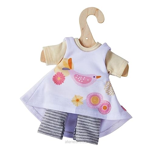 HABA 305576 - Kleiderset Frühlingszeit, Set aus Kleid, Hose und T-Shirt, Puppenzubehör für alle 32 cm großen HABA-Puppen, Spielzeug ab 18 Monaten von HABA