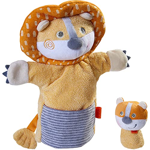 HABA 305756 - Handpuppe Löwe mit Baby, Handpuppe ab 1.5 Jahren, bunt von HABA