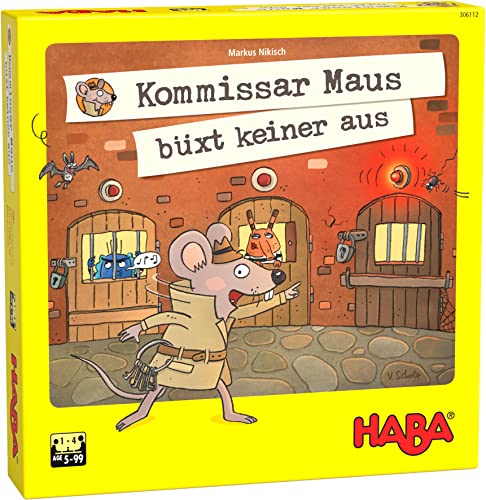 HABA 306112 - Kommissar Maus büxt keiner aus!, Mitbringspiel ab 5 Jahren, Bunt von HABA