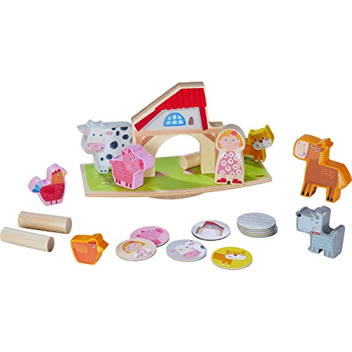 HABA 306288 - Stapelspiel Tierischer Balanceakt, Steck- und Stapelspielzeug ab 2 Jahren, made in Germany Mehrfarbig von HABA