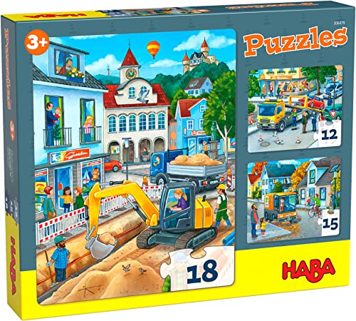 HABA 306479 - Puzzles In der Stadt, Puzzle ab 3 Jahren von HABA