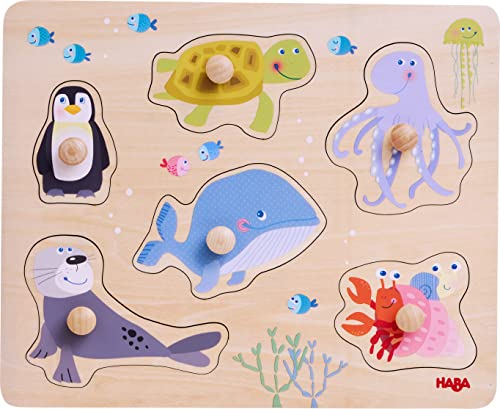 HABA 306543 - Greifpuzzle Meerestiere, Greifpuzzle ab 12 Monaten von HABA