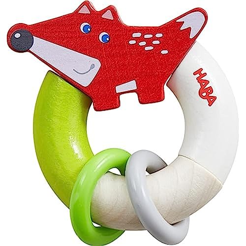 HABA 306690 - Greifling Klapperfuchs, Greifling ab 6 Monaten, made in Germany, Bunt von HABA