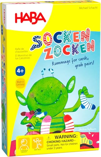 HABA 306993 Socken Zocken Matching Game - Ein buntes Monster Matching und Memory Sock Spiel - ab 4 Jahren HABA 306993 Socken Zocken Matching Game - Ein buntes Monster Matching und Memory Sock Spiel - ab 4 Jahren von HABA