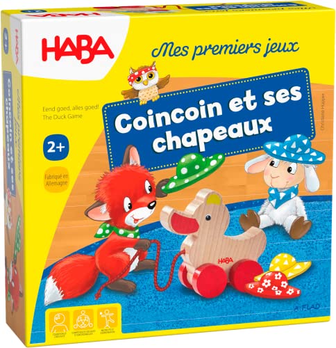 HABA 307052 Sterne ersten Spiele-Coincoin und Seine Hüte-Gesellschaftsspiele Kinder-EIN Rangier-und Beobachtungsspiel-2 Jahre-307052, bunt, M von HABA