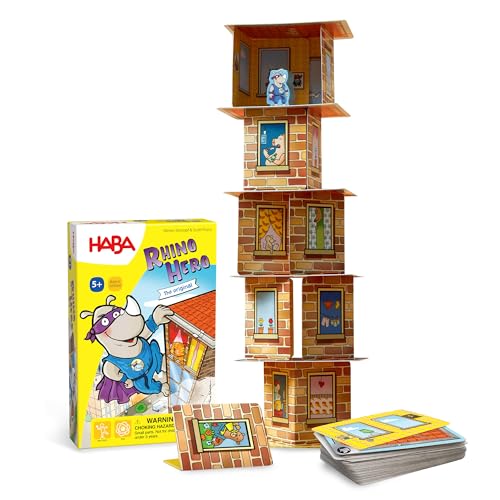 HABA 4789 Rhino Hero- A 3D stacking games for ages 5+ English version (Made in Germany) von HABA