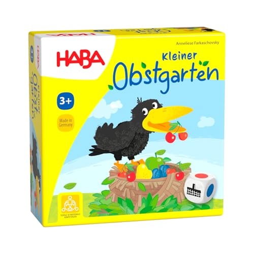 HABA Kleiner Obstgarten – Kooperatives Sammelspiel für Kinder ab 3 Jahren – Fördert Farb- & Formenzuordnung - Für 1 bis 4 Spieler – 1004907001 von HABA