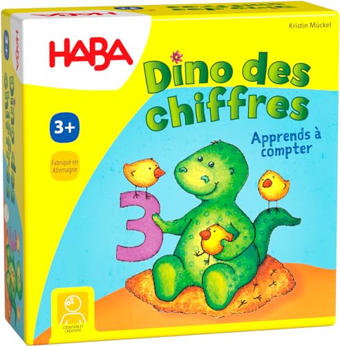 HABA 5475 - Dino der Zahlen, EIN Taschenspiel mit Zahlen und Gedächtnissen für Kinder ab 3 Jahren (Made in Germany) von HABA