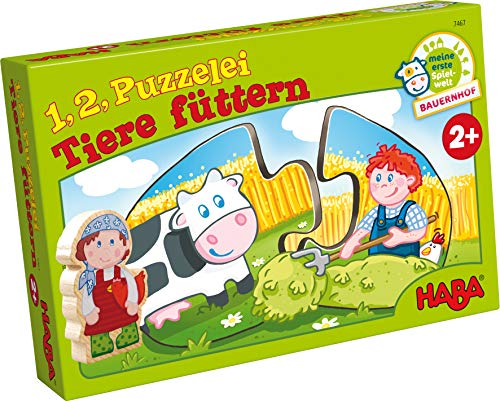 HABA 7467 - 1, 2, Puzzelei - Tiere füttern von HABA