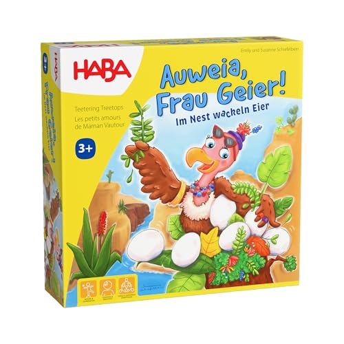 HABA Auweia, Frau Geier! – Geschicklichkeitsspiel für Kinder – Spannender Nestbau aus hochwertigem Holzmaterial – Ab 3 Jahren – 2011720001 von HABA