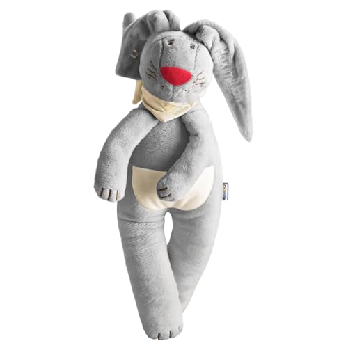 HABA Baby Schnullerhase – Ruhige Nächte Dank Schnullerhalter – 37 cm, Grau – Herrlich weich zum Kuscheln Geburt – Ab 0 Monaten – 1031269003 von HABA