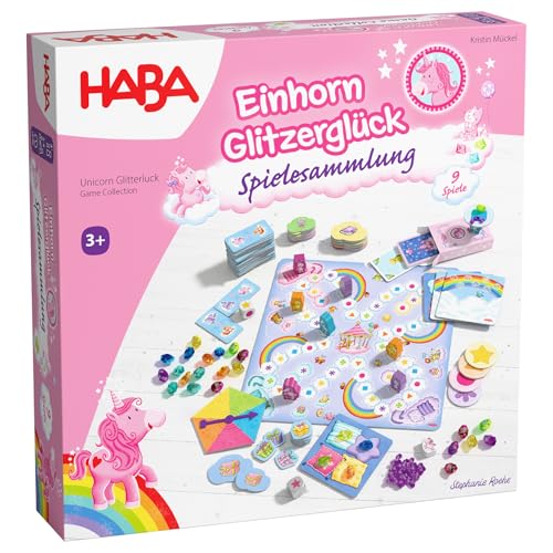 HABA Einhorn Glitzerglück – Spielesammlung ab 3 Jahren mit 9 abwechslungsreichen Würfel-, Karten- & Brettspielen für 2–4 Kinder, einfach erklärt – 2012231001 HABA Einhorn Glitzerglück – Spielesammlung ab 3 Jahren mit 9 abwechslungsreichen Würfel-, Karten- & Brettspielen für 2–4 Kinder, einfach erklärt – 2012231001 von HABA