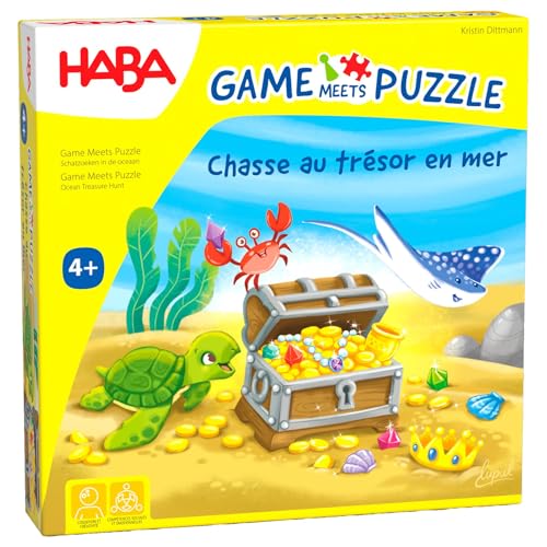 HABA Game & Puzzle - Auf der Suche nach Schatz im Ozean - Die perfekte Kombination für Spiele- und Puzzlefans - 2011723002 von HABA