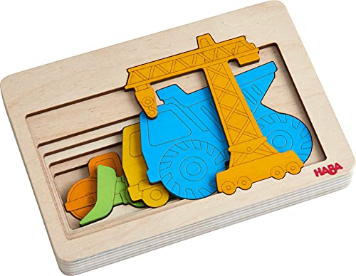 HABA Holzpuzzle Baustellenfahrzeuge (Kinderpuzzle) von HABA