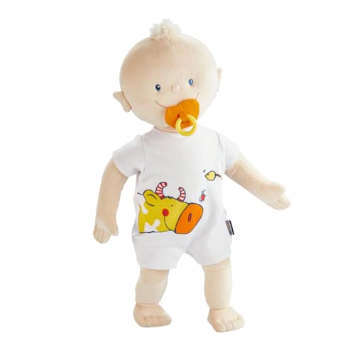 HABA Krümel Babypuppe Beige - Mit magnetischem Schnuller und Body zum wechseln Fast so groß wie EIN echtes Baby Geschenk zur Geburt 1759294001 von HABA