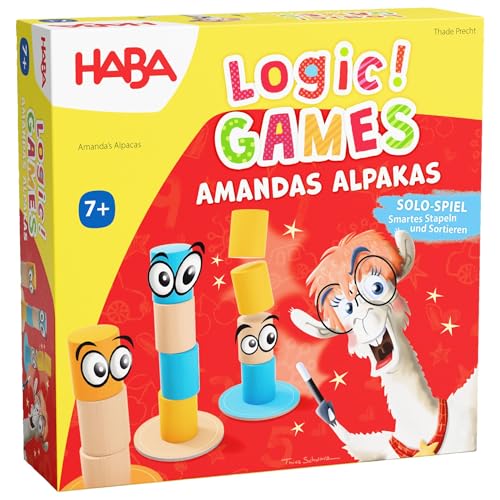 HABA Logic! Games Amandas Alpakas – Sortierspiel aus hochwertigem Holz, inspiriert vom beliebten App-Spielprinzip, Knobelspaß für Kinder ab 7 Jahren – 2011825001 von HABA